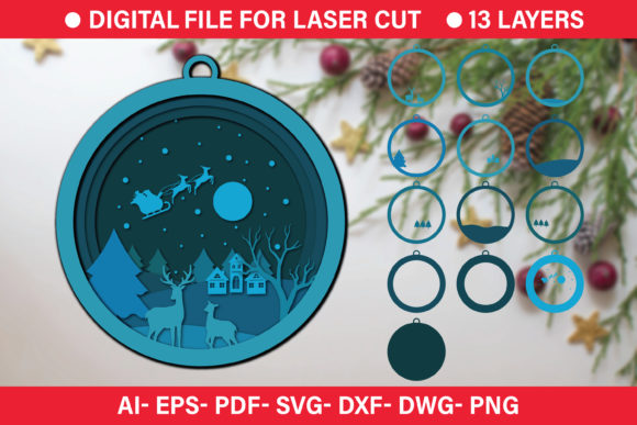 3d Christmas SVG, DXF Cut Files for Graphics and Crafts