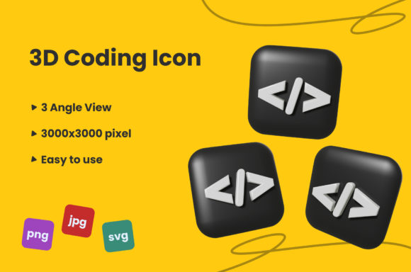 3D Coding Icon: A Modern Graphic for Digital Publishing