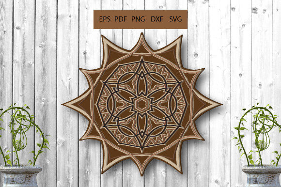 3d Dad s Decorative Layer Mandala SVG14 for Graphics and Crafts