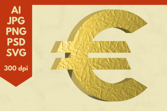 3D Euro Icon Gold: Premium Graphics and Icons for Editorial Design