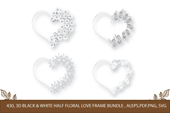 3d Hand Painted ,white Love Layer Bundle Graphics for Crafts