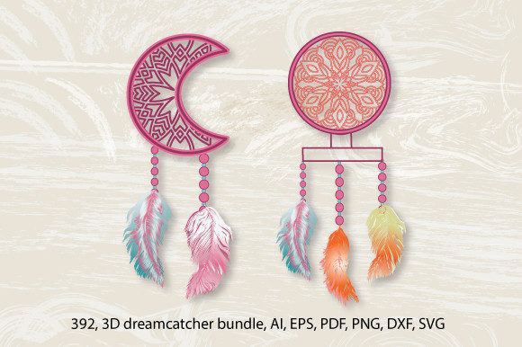 3D Hanging Layer Dreamcatcher Bundle: Graphics for Crafts & Blogs