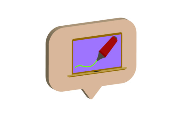 3D Icon Laptop Highlighter for Modern Graphics and Icons
