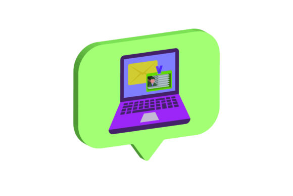 3D Icon Laptop Message: Premium Graphics for Icons