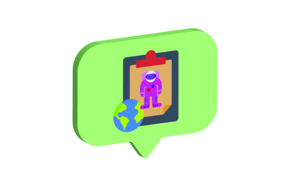 3D Icon Space Data Astronaut for Graphics and Illustrations
