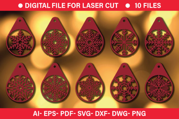 3D Laser Cut Christmas Gift Tag, DXF Cut Graphics in Crafts