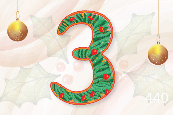 3D Multilayer Christmas Number 3 SVG for Graphics and Crafts