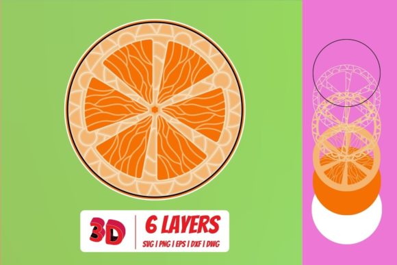 3D Orange SVG Cut File for Laser Cutting Wall Decor