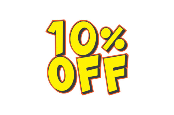 3D Promotion, Offer, 10 off Discount Graphics for Local Brands