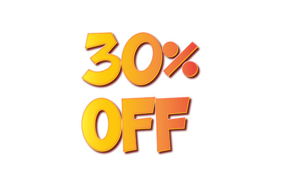 3D Promotion, Offer, 30 off Discount Graphics for Modern Publishing