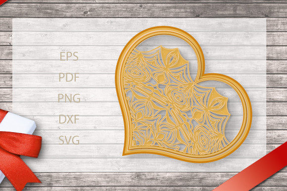 3D Sweet Love Heart Layer Mandala SVG 36 for Crafts and Graphics