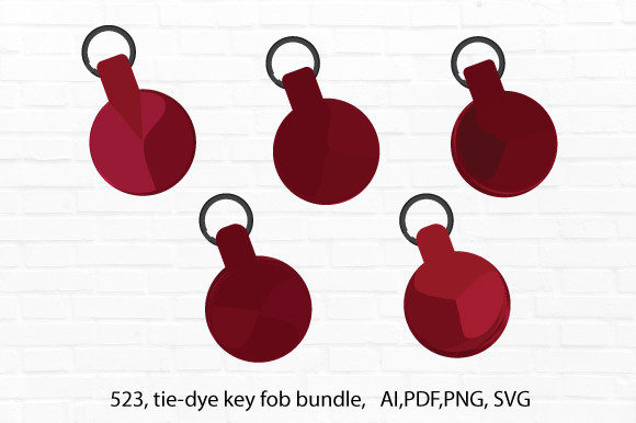 3d Tie-dye Simple Key Fob Bundle 523 for Graphics and Crafts