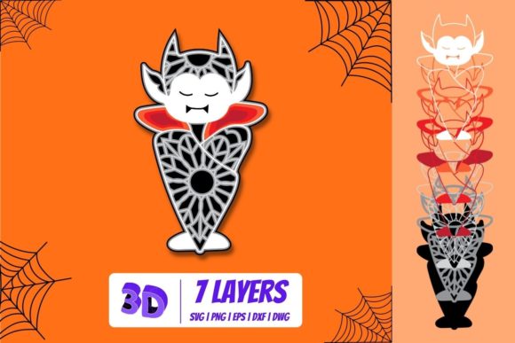 3D Vampire SVG for Laser Cutting and Autumn Amp
