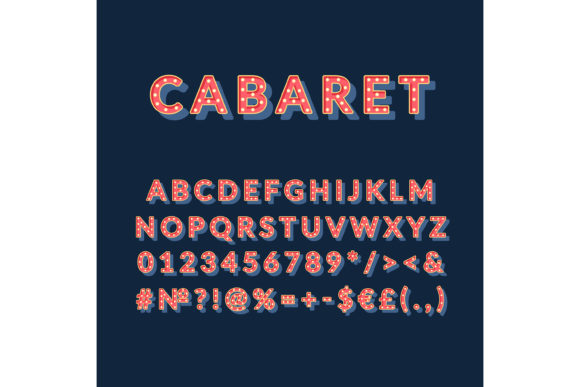 Cabaret Vintage 3d Vector Alphabet Set for Graphics and Print Templates