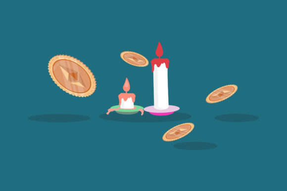 Christmas Ethereum Candles Melt 3D Art for Graphics and Illustrations