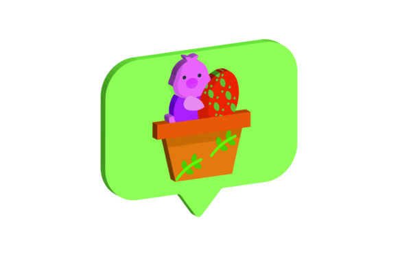 Icon 3D Easter Basket of Chickens: Graphics & Icons for Local Brands