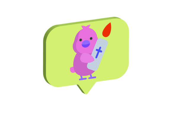 Icon 3D Easter Chicken and Candle Graphics for Icons