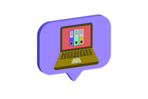 Laptop 3D Icon Document: Graphics & Freebies for Makers