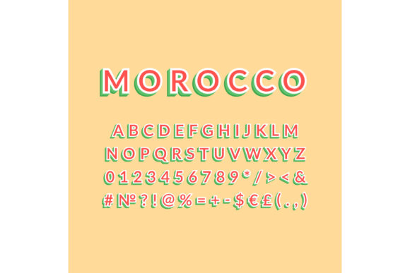 Morocco Vintage 3d Vector Alphabet Set for Graphics and Print Templates