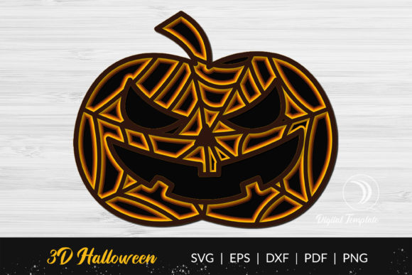 Pumpkin Halloween 3D Multilayer Cut File for Laser Cutting