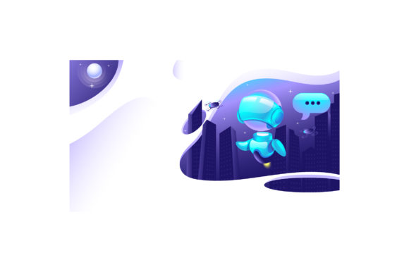 Robotic Chat 3d Illustration for Modern Graphics