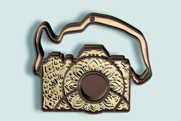 Tourist Photo, 5 Layers, 3D Mandala for Laser Cutting Ornaments