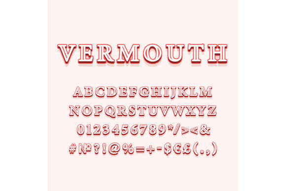 Vermouth Vintage 3d Vector Alphabet Set: Essential Graphics for Print Templates